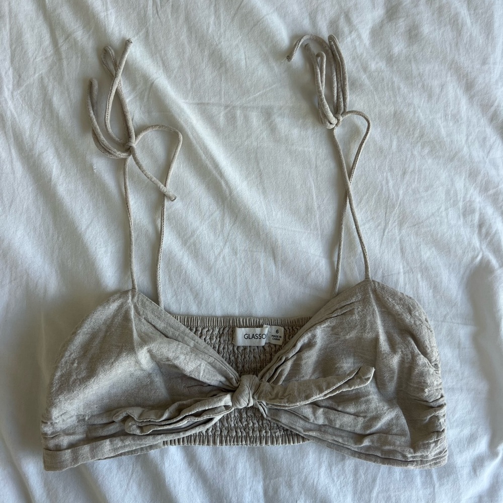 Linen Blend Bra Top